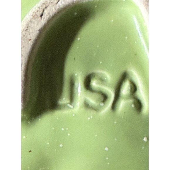 Vintage California USA Pottery Green Triple Leaf Divided Platter Ring Handle MCM - Picture 6 of 10